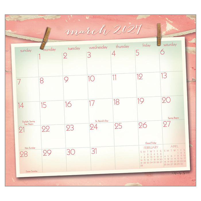 2027 Legacy Calendar Vintage Pink by Mandy Lynne
