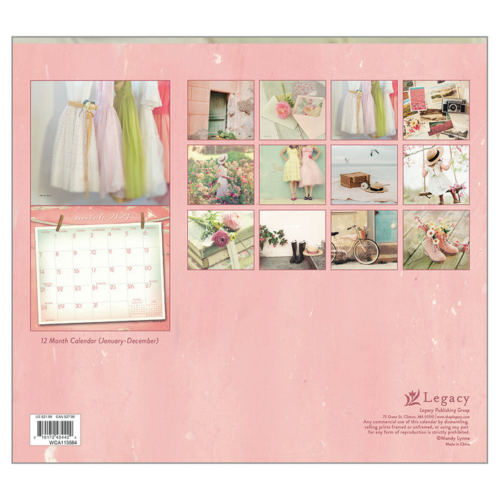 2027 Legacy Calendar Vintage Pink by Mandy Lynne