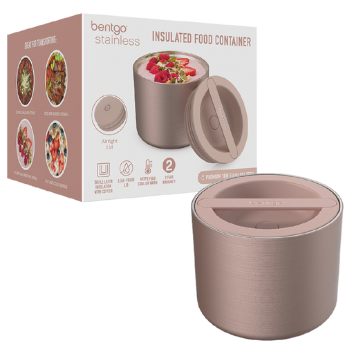 Bentgo S/S Insulated Food Container 560ml - Rose Gold - Kitchen Antics