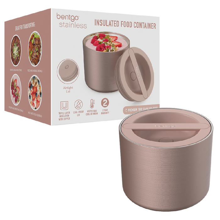 Bentgo S/S Insulated Food Container 560ml - Rose Gold - Kitchen Antics