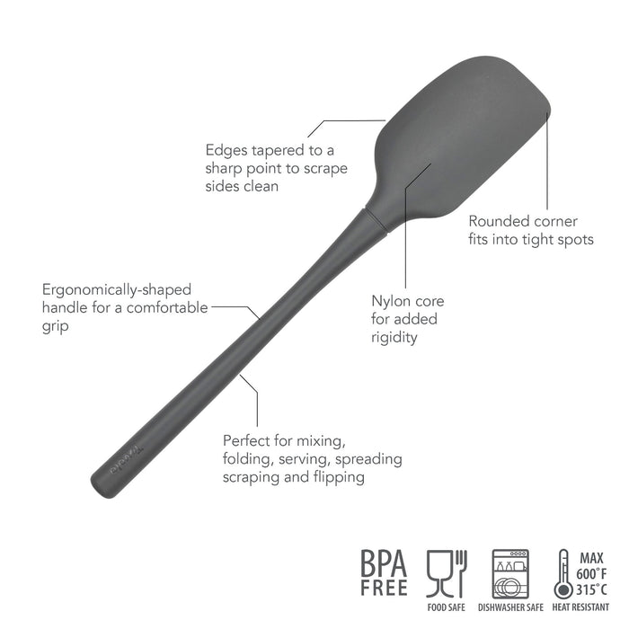 Tovolo Flex-Core All Silicone Spatula - Charcoal