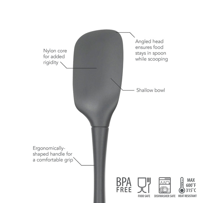 Tovolo Flex-Core All Silicone Spoonula - Charcoal