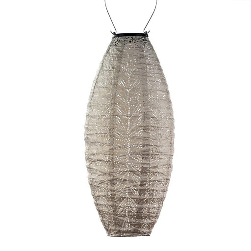 Lumiz Solar Lantern Long Oval 20cm - Light Taupe