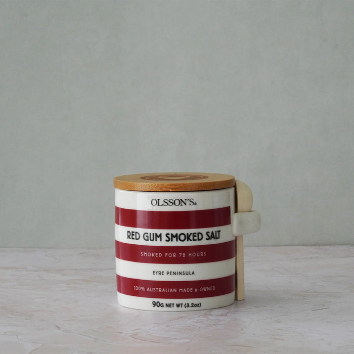 Olssons Red Gum Smoked Salt Flakes 90g Stoneware Jar