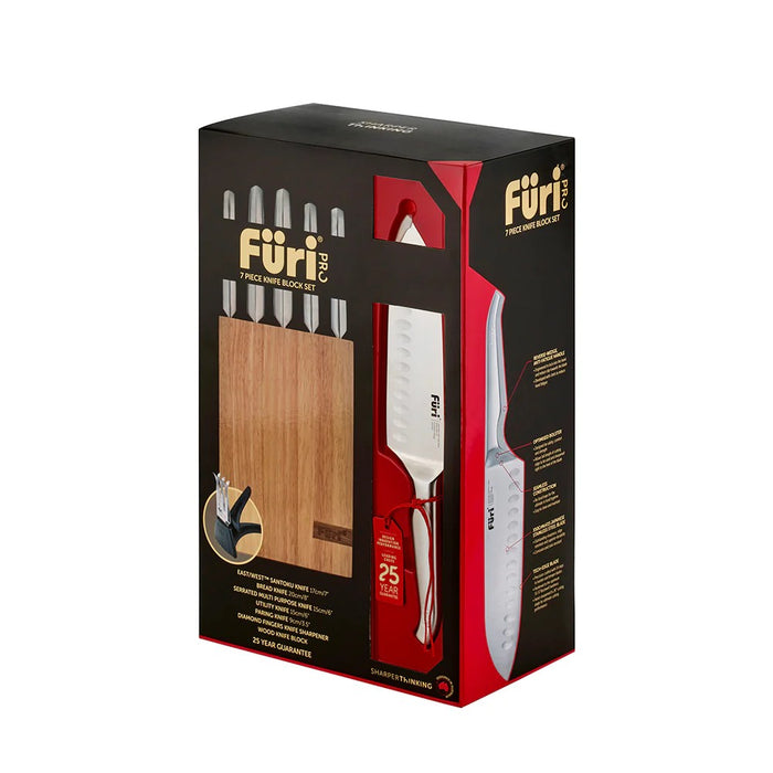 Furi Pro Wood Knife Block Set 7 Piece