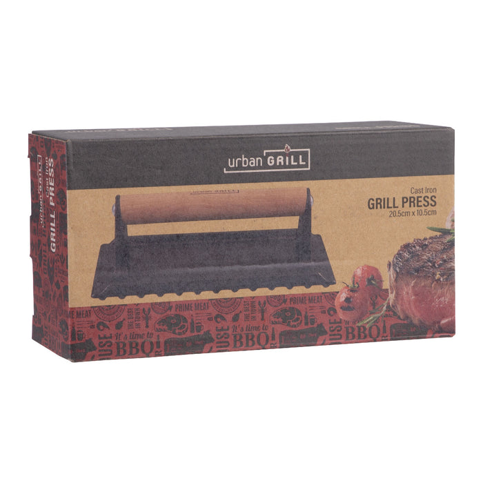 Appetito Urban Grill Cast Iron Press Rectangle 20.5x10.5cm
