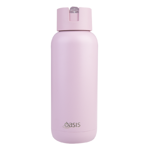 Oasis 'Moda' Ceramic Lined S/S Triple Wall Insulated Drink Bottle 1Lt - Pink Lemonade