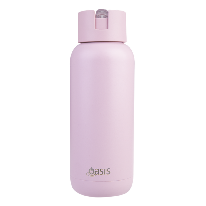 Oasis 'Moda' Ceramic Lined S/S Triple Wall Insulated Drink Bottle 1Lt - Pink Lemonade - Kitchen Antics