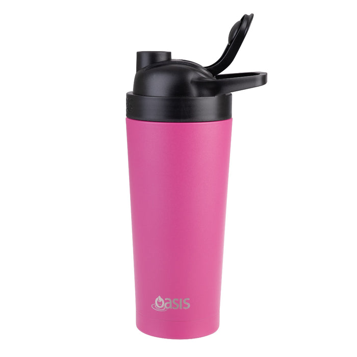 Oasis Stainless Steel Double Wall Protein Shaker 700ml - Fuchsia