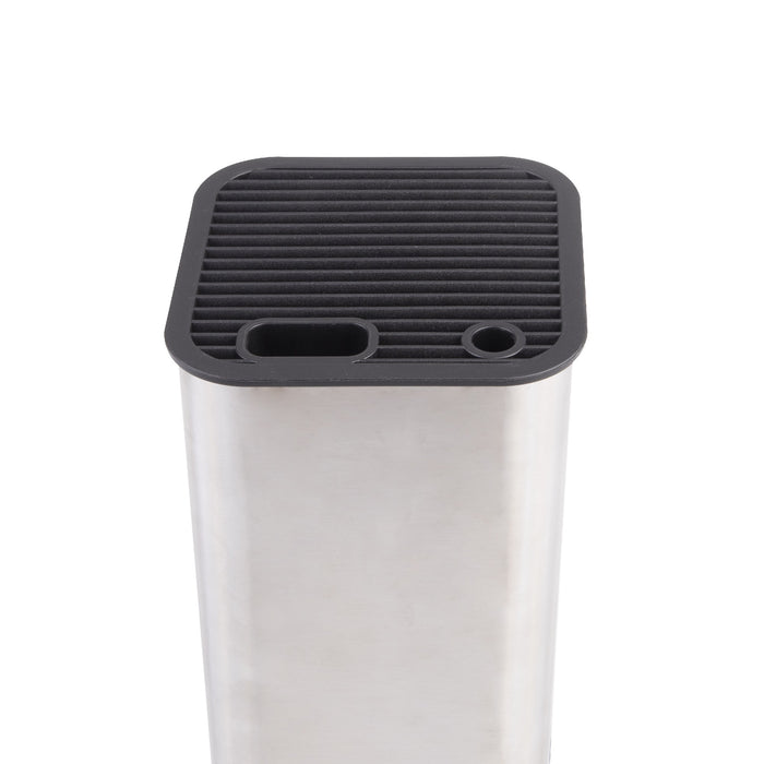 Appetito Square Universal Knife Block - Stainless Steel