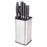 Appetito Square Universal Knife Block - Stainless Steel