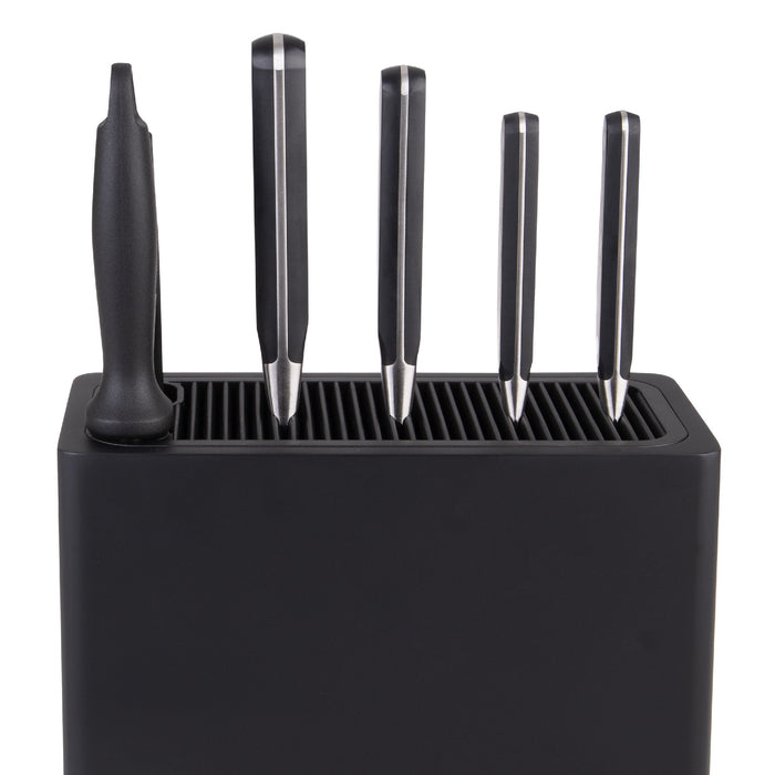 Appetito Rectangle Universal Knife Block - Matte Black