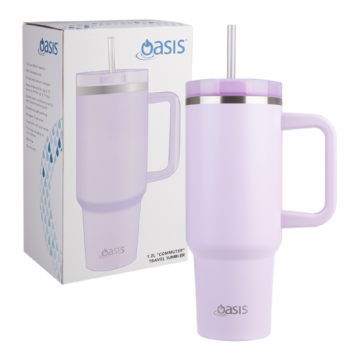 Oasis S/S Double Wall "Commuter" Travel Tumbler 1.2lt - Orchid - Kitchen Antics