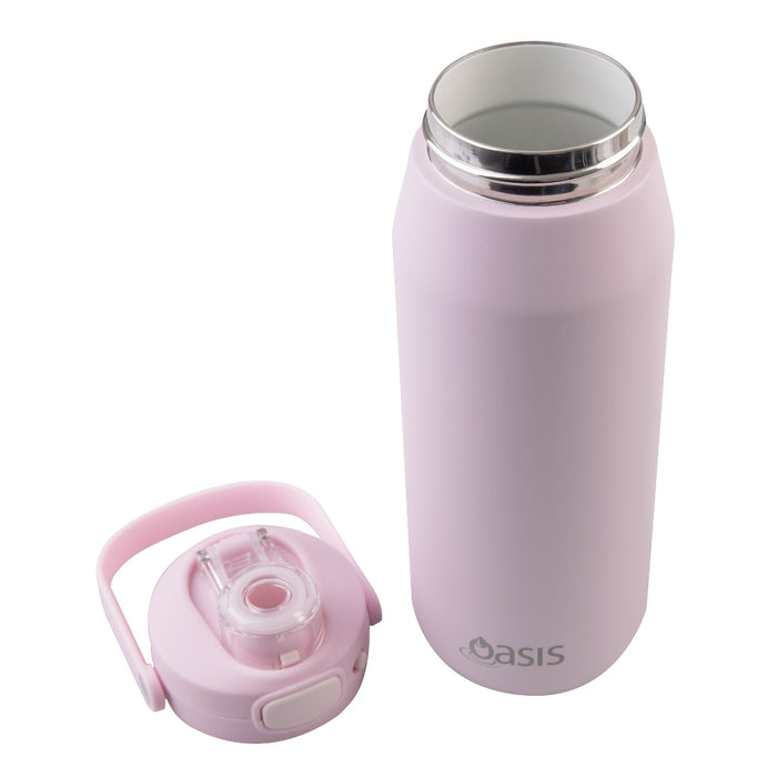Oasis Ceramic Lined 'Capri' Drink Bottle 750ml - Pink Lemonade