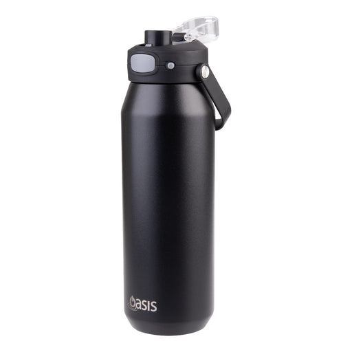 Oasis Ceramic Lined 'Capri' Drink Bottle 1lt - Black
