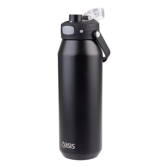 Oasis Ceramic Lined 'Capri' Drink Bottle 1lt - Black