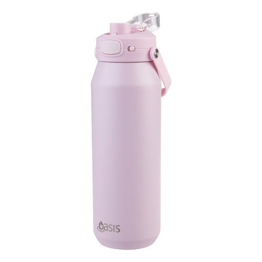 Oasis Ceramic Lined 'Capri' Drink Bottle 1lt - Pink Lemonade