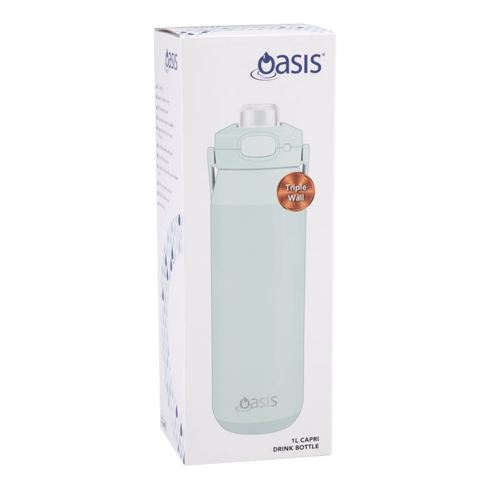 Oasis Ceramic Lined 'Capri' Drink Bottle 1lt - Sea Mist
