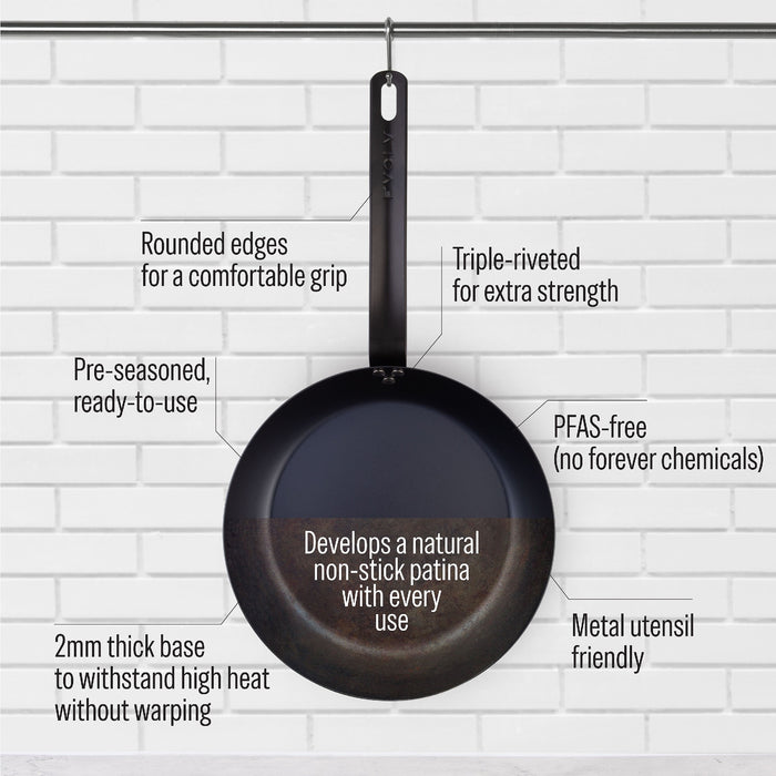 Evolv Pre-Seasoned Carbon Steel Fry Pan 26cm