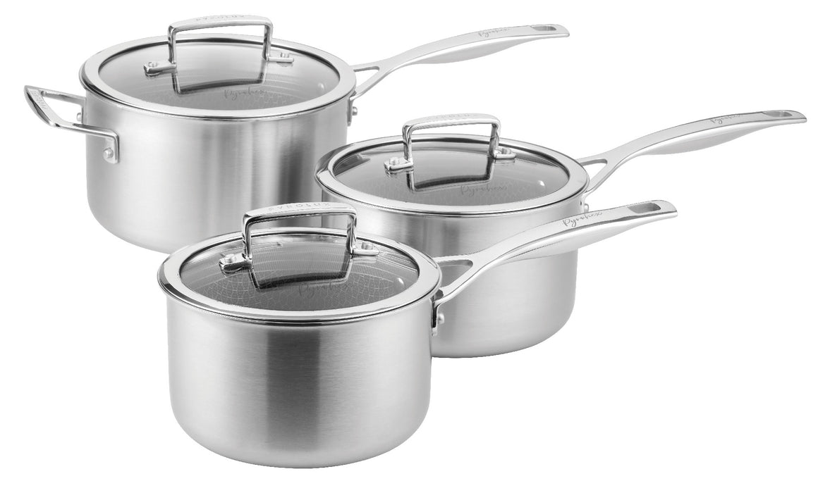 Pyrolux Pyrohex Saucepan Set 3 Piece - 16,18,20cm