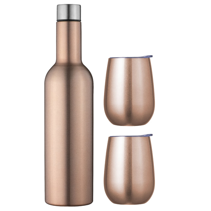 Avanti Double Wall Insulated Wine Traveller Set - Rose
