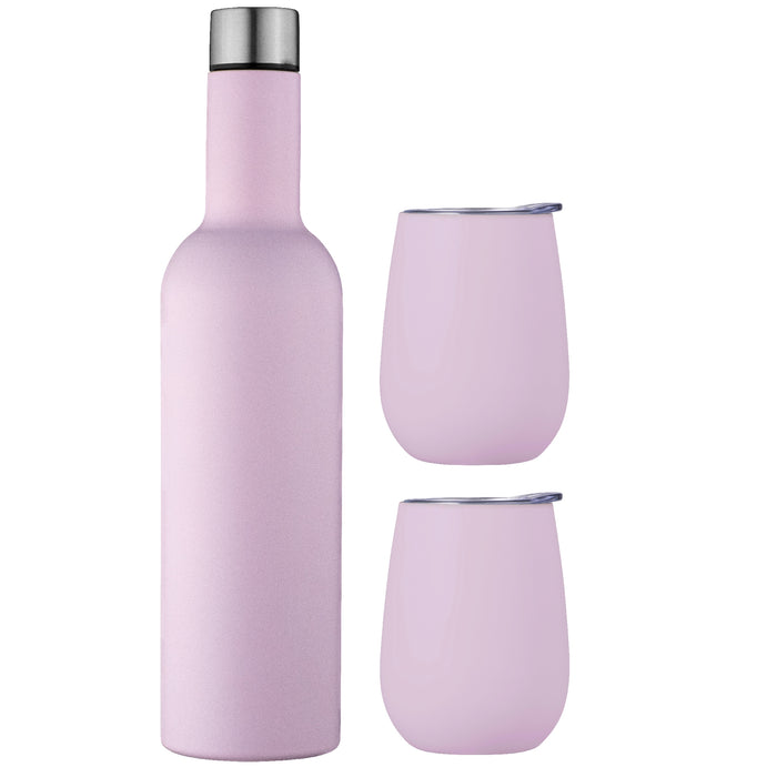 Avanti Double Wall Insulated Wine Traveller Set - Pink