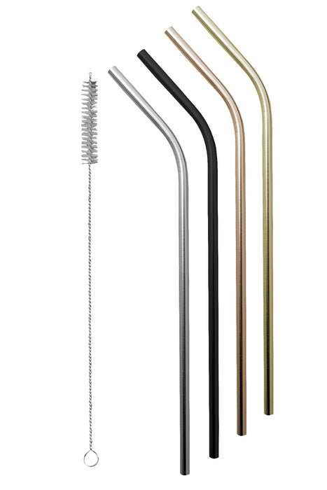 Avanti Stainless Steel Straws Set of 4 - Colours
