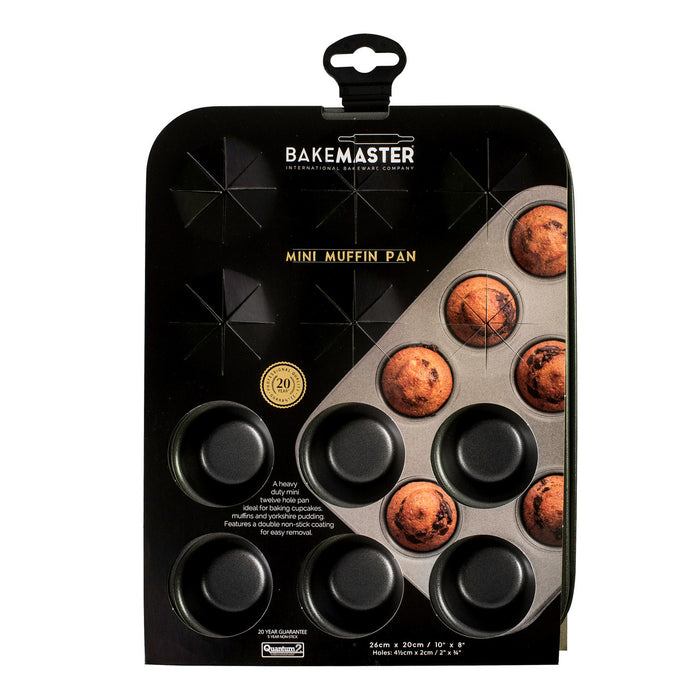 Bakemaster Mini Muffin Pan 12 Cup - Non Stick