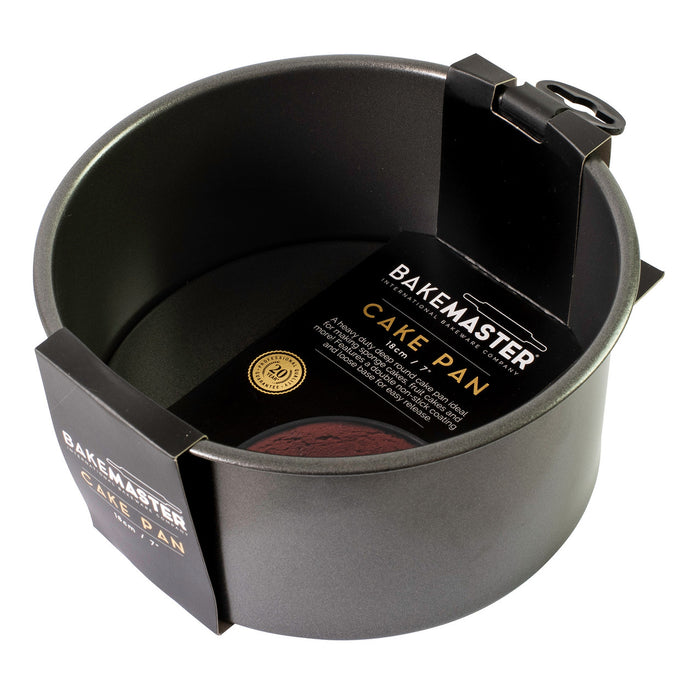Bakemaster Loose Base Round Deep Cake Pan 18x8cm - Non Stick