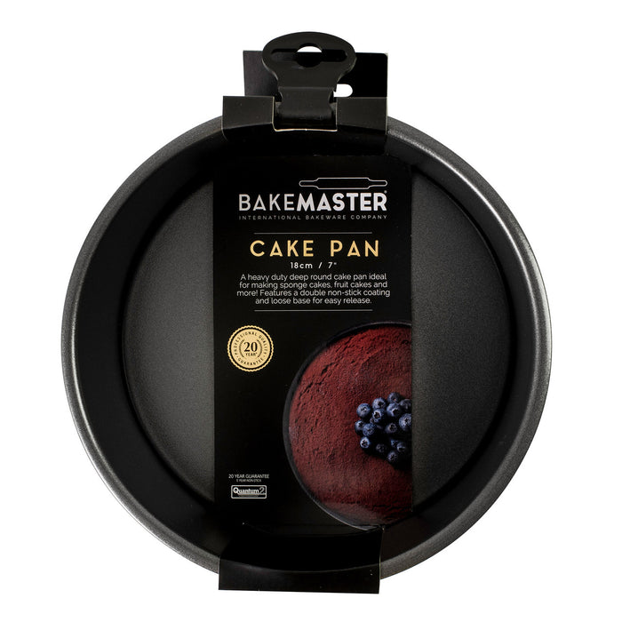 Bakemaster Loose Base Round Deep Cake Pan 18x8cm - Non Stick