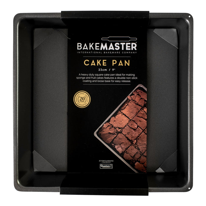 Bakemaster Loose Base Square Cake Pan 23x7cm - Non Stick