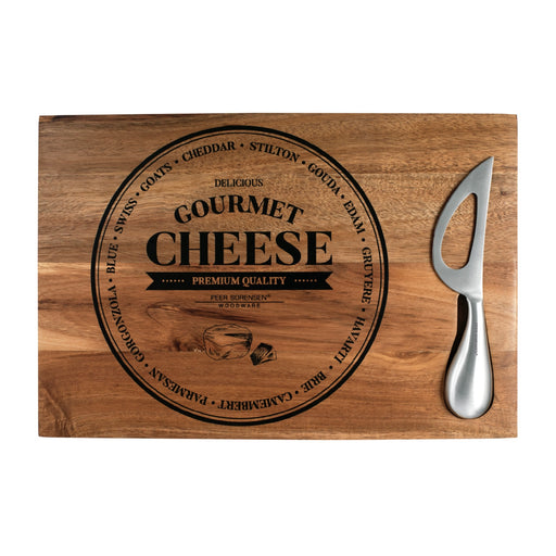 Peer Sorensen Rectangle Cheese Board 30x20cm with S/S Cheese Knife
