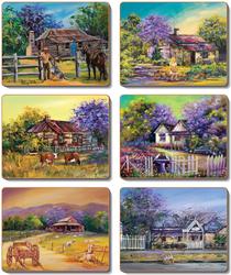 Cinnamon 'Jacaranda House' Coasters set of 6