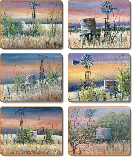 Cinnamon 'Windmills & Water Tanks' Placemats Set of 6 