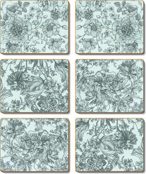 Cinnamon 'Floral Engraving' Placemats Set of 6 