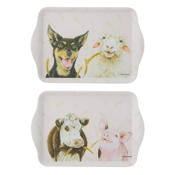 Ashdene Farmyard Faces '2' Scatter Tray 2pk