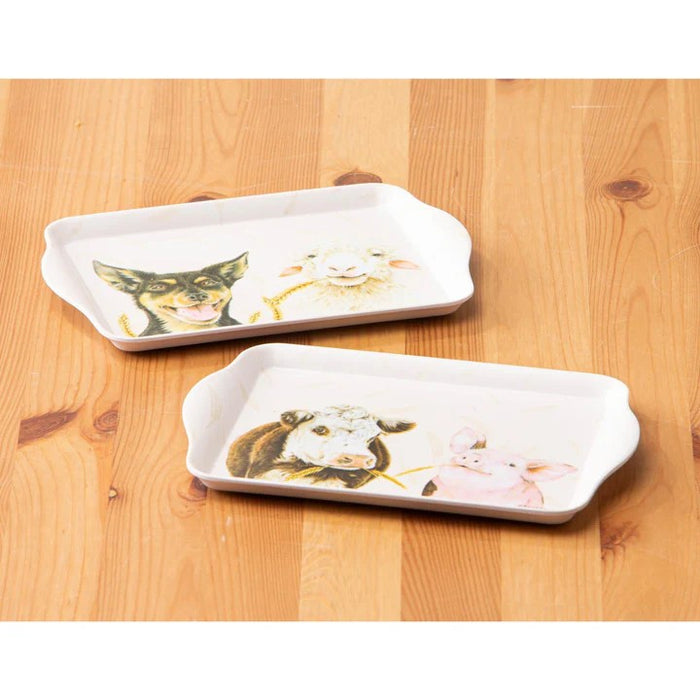 Ashdene Farmyard Faces '2' Scatter Tray 2pk | Online Kitchen Shop