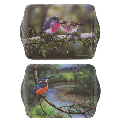 Ashdene Small Birds Scatter Tray 2pk - Kingfisher/Robin