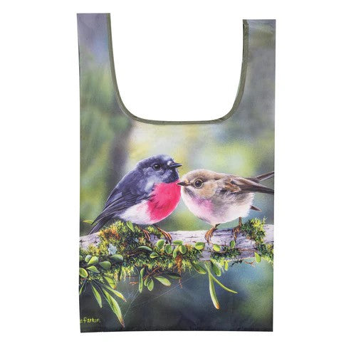 Ashdene Small Birds Shopping Bag - Pink Robin