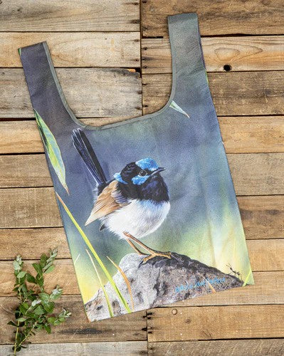 Ashdene Small Birds Shopping Bag - Blue Wren