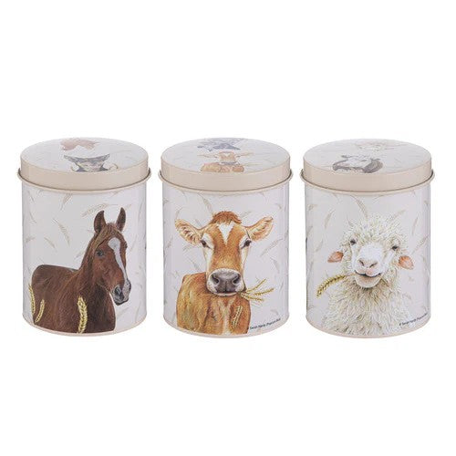 Ashdene Farmyard Faces Canister Set of 3