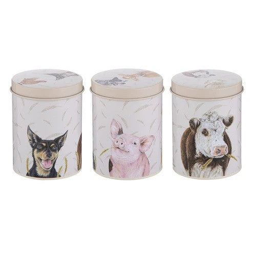 Ashdene Farmyard Faces Canister Set of 3