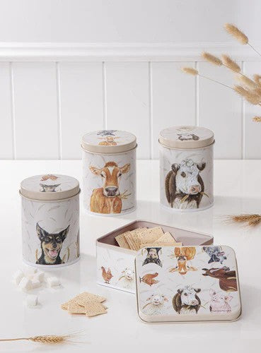 Ashdene Farmyard Faces Canister Set of 3