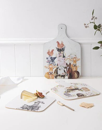 Ashdene Farmyard Faces Serving Board