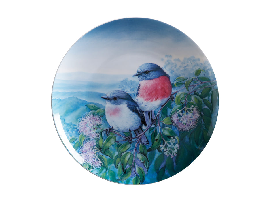 MW Birds of Australia KC 10yr Anniversary Plate 20cm Rose Robin Gift Boxed