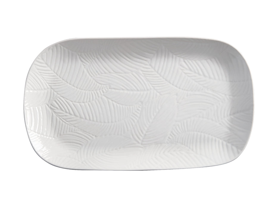 MW Panama Oblong Platter 34x19cm White Gift Boxed