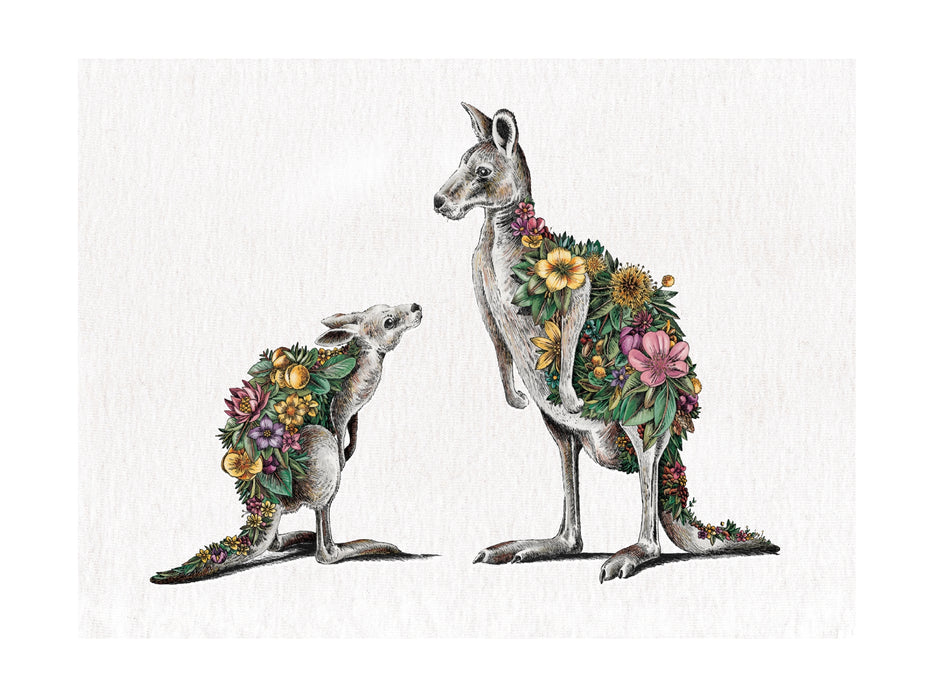 MW Marini Ferlazzo Australian Families Tea Towel 50x70cm Kangaroo