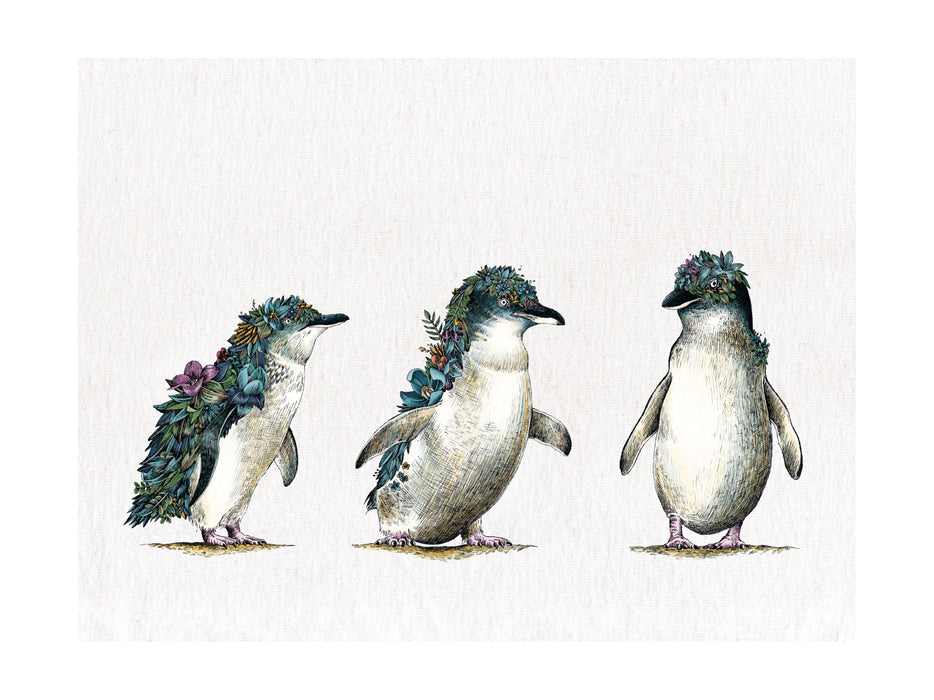 MW Marini Ferlazzo Australian Families Tea Towel 50x70cm Penguin Parade