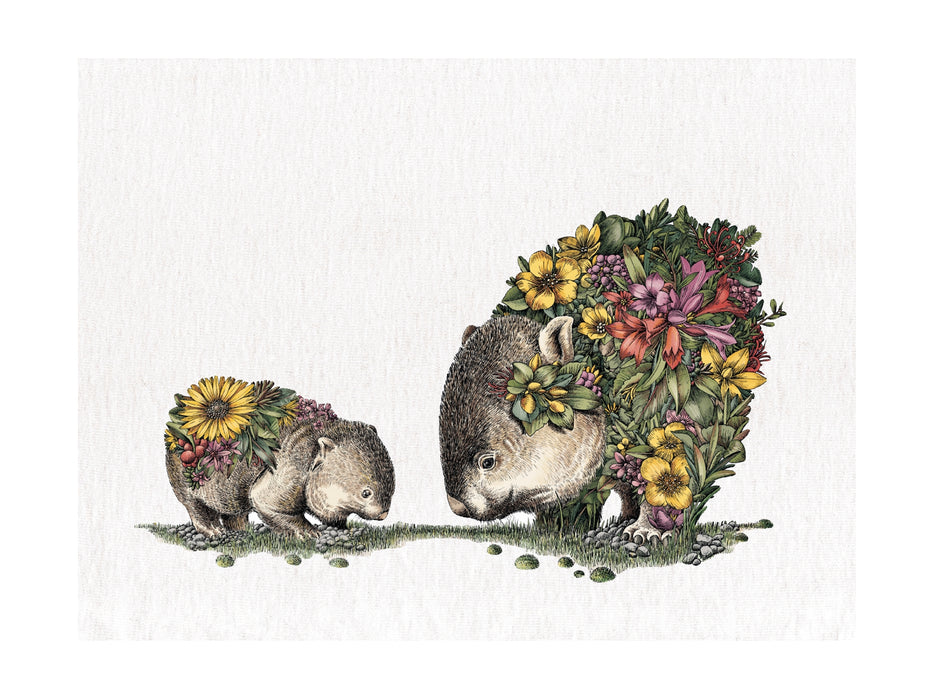 MW Marini Ferlazzo Australian Families Tea Towel 50x70cm Wombat