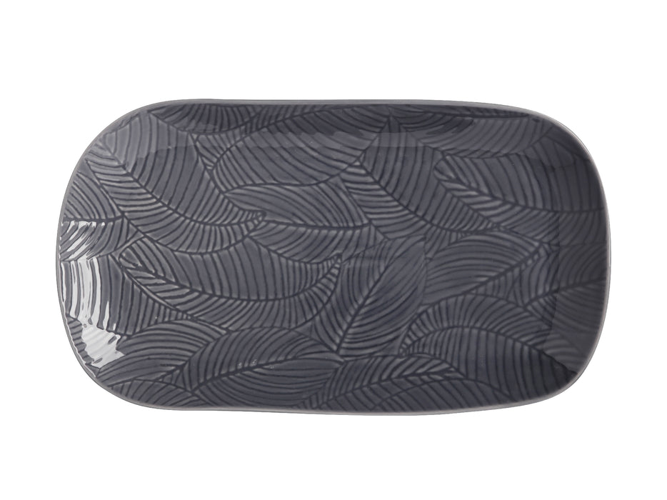 MW Panama Oblong Platter 34x19cm Grey Gift Boxed